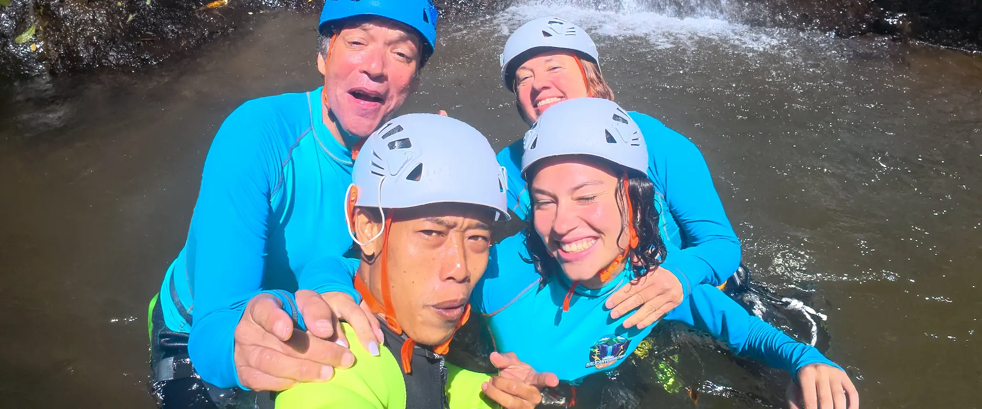 Local canyoning guides in North Bali