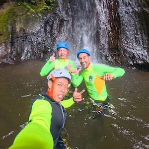 Local canyoning guides in North Bali